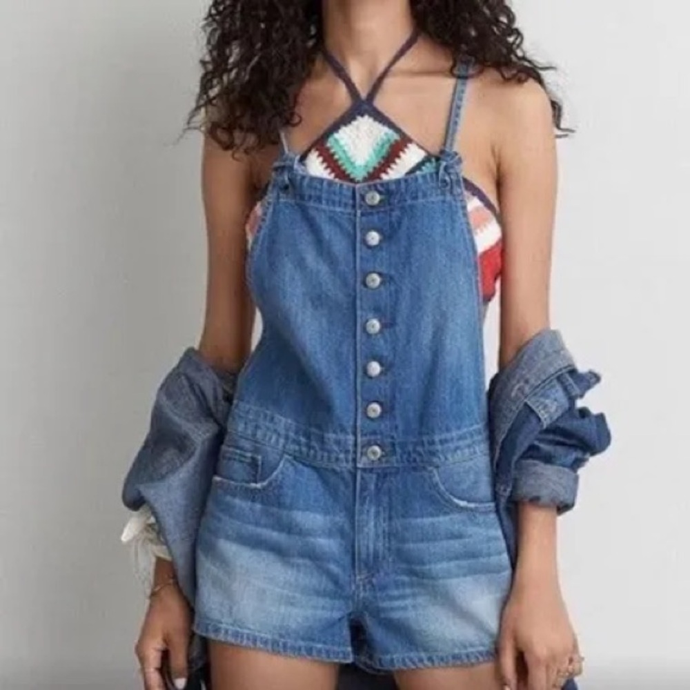 American Eagle Outfitters Blue Women's Jean Overalls